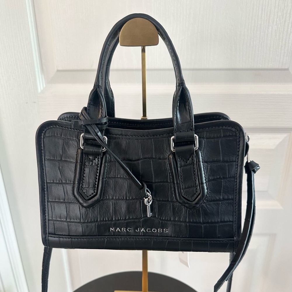 Marc Jacobs Croc Embossed Leather Tote / Shoulder Bag Mini Cruiser - NWT